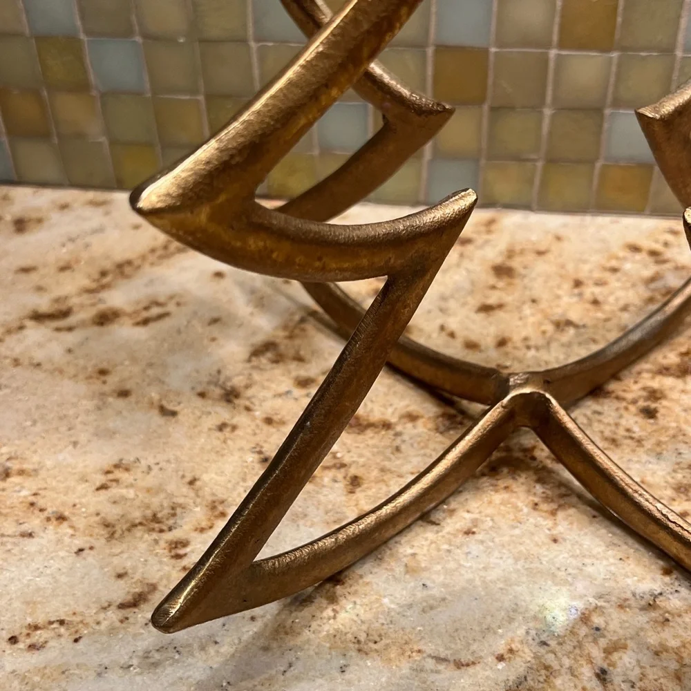 West Elm 3D Gold Metal Christmas Tree Decoration centerpiece